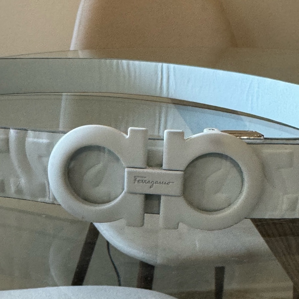 Ferragamo White High Waisted Belt - Picture 3 of 6